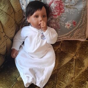 Reva By Lee Middleton Life Like Brown-Skinned Baby Doll with Black Hair
